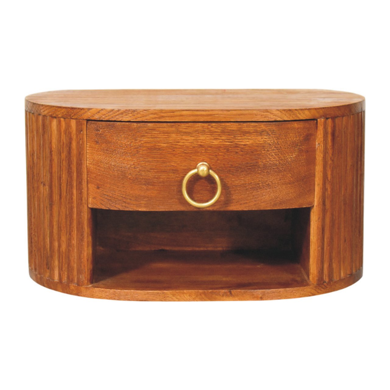 Artisan Furniture Solid Wood Oval Wall Nightstand