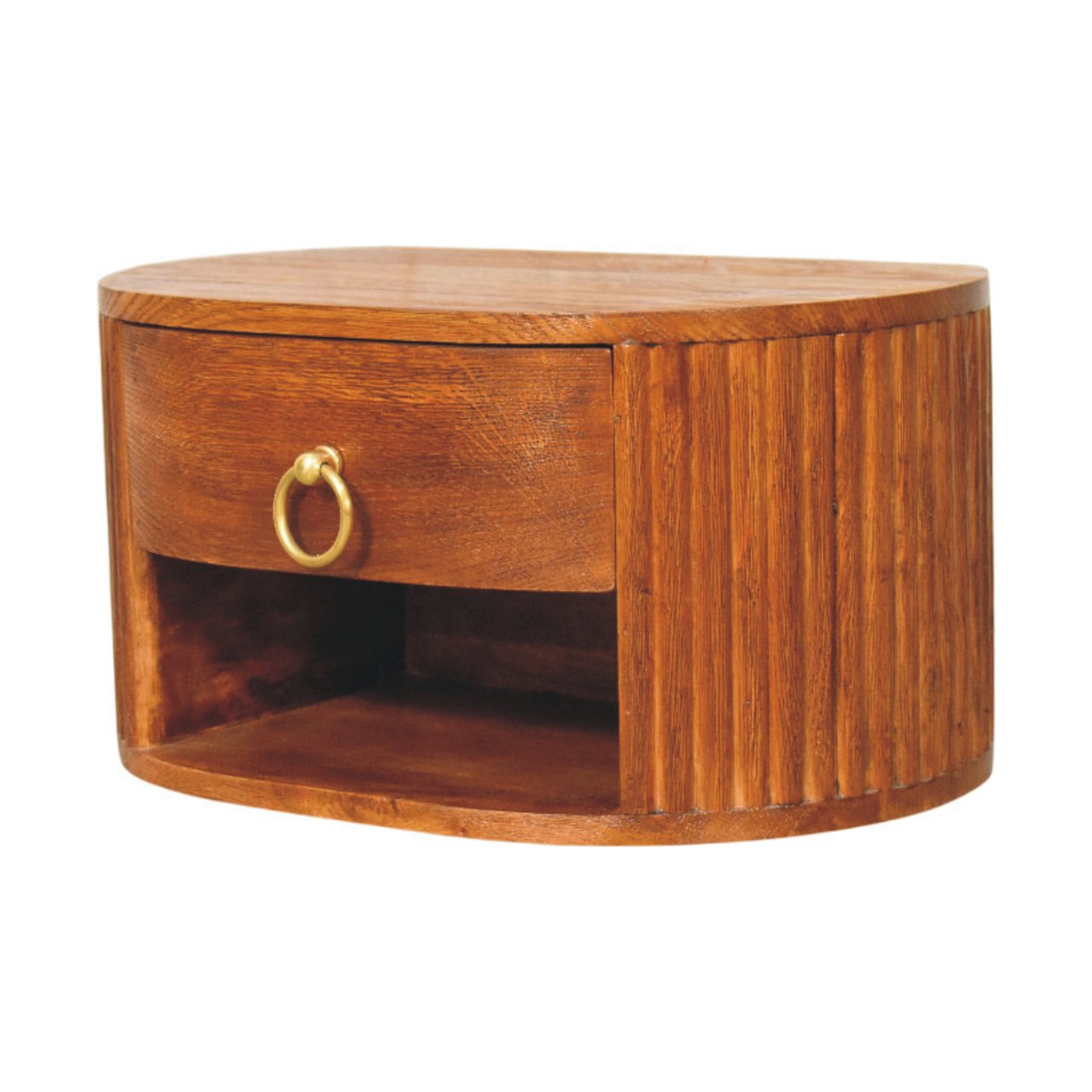 Artisan Furniture Solid Wood Oval Wall Nightstand