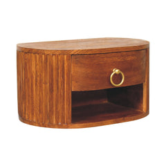 Artisan Furniture Solid Wood Oval Wall Nightstand