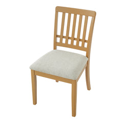 2-Piece Modern Scandinavian Dining Chairs, Curved Wood Backrest with Gray Fabric Seat, Finish for Dining Room and Apartment, Easy to Assembly -LIGHT BROWN