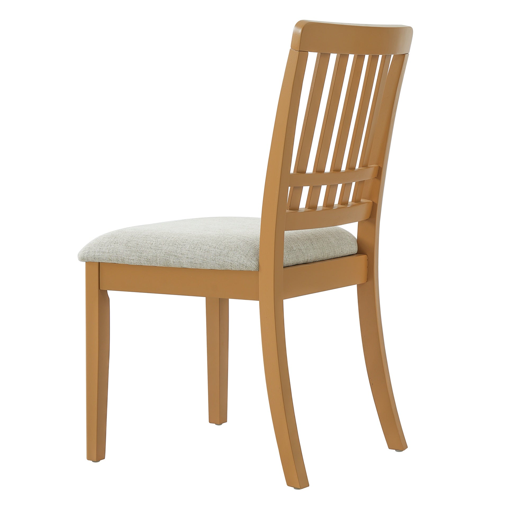 2-Piece Modern Scandinavian Dining Chairs, Curved Wood Backrest with Gray Fabric Seat, Finish for Dining Room and Apartment, Easy to Assembly -LIGHT BROWN