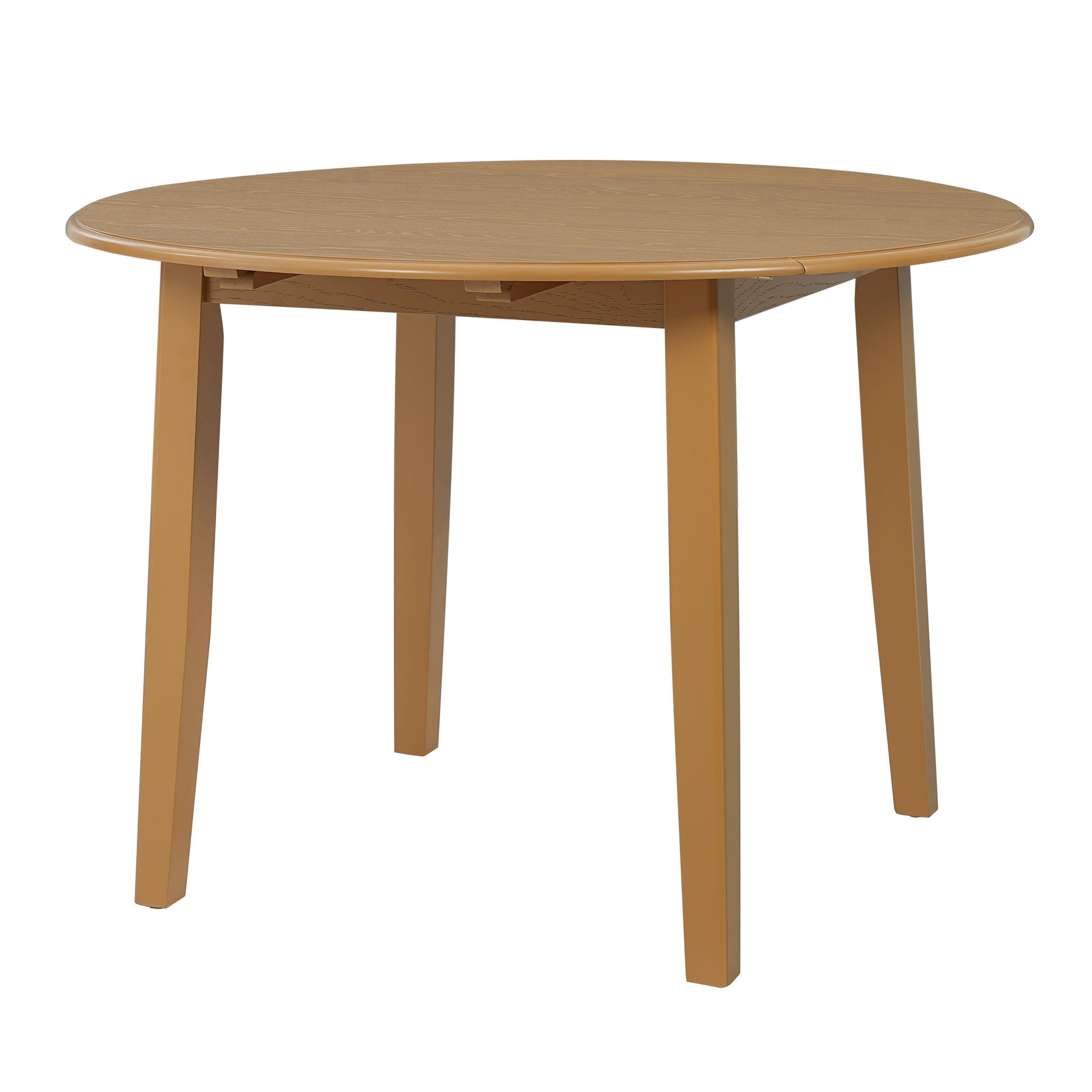 Extendable Round Dining Table for 2–4 People, Folding Wood Dining Table with Adjustable Size, Space-Saving Design for Small Apartments and Dining Areas - LIGHT BROWN