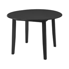 Extendable Round Dining Table for 2–4 People, Folding Wood Dining Table with Adjustable Size, Space-Saving Design for Small Apartments and Dining Areas - BLACK