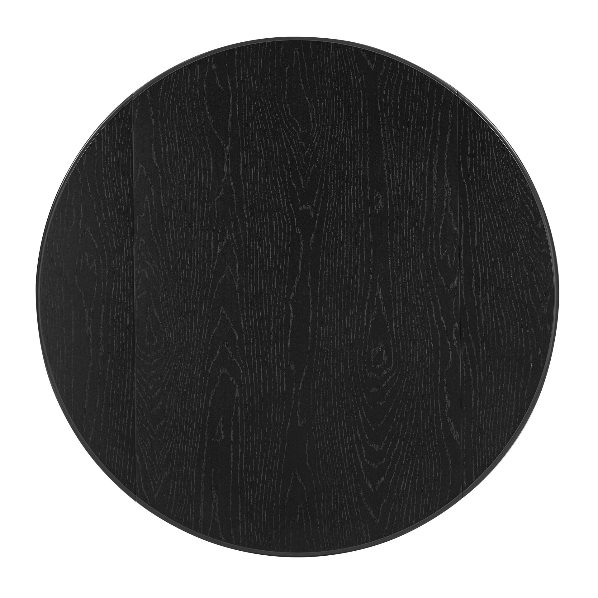 Extendable Round Dining Table for 2–4 People, Folding Wood Dining Table with Adjustable Size, Space-Saving Design for Small Apartments and Dining Areas - BLACK