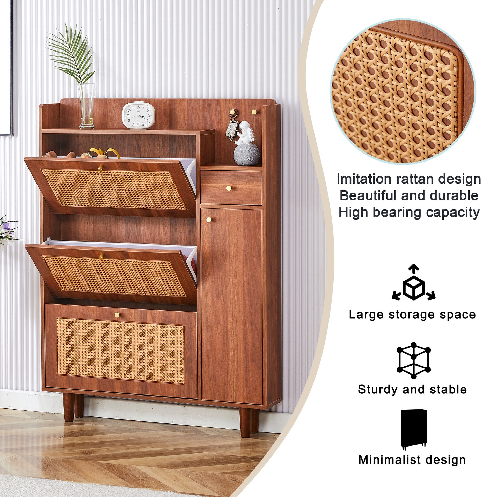 The modern minimalist MDF shoe cabinet, suitable for a variety of styles including Nordic, and industrial
