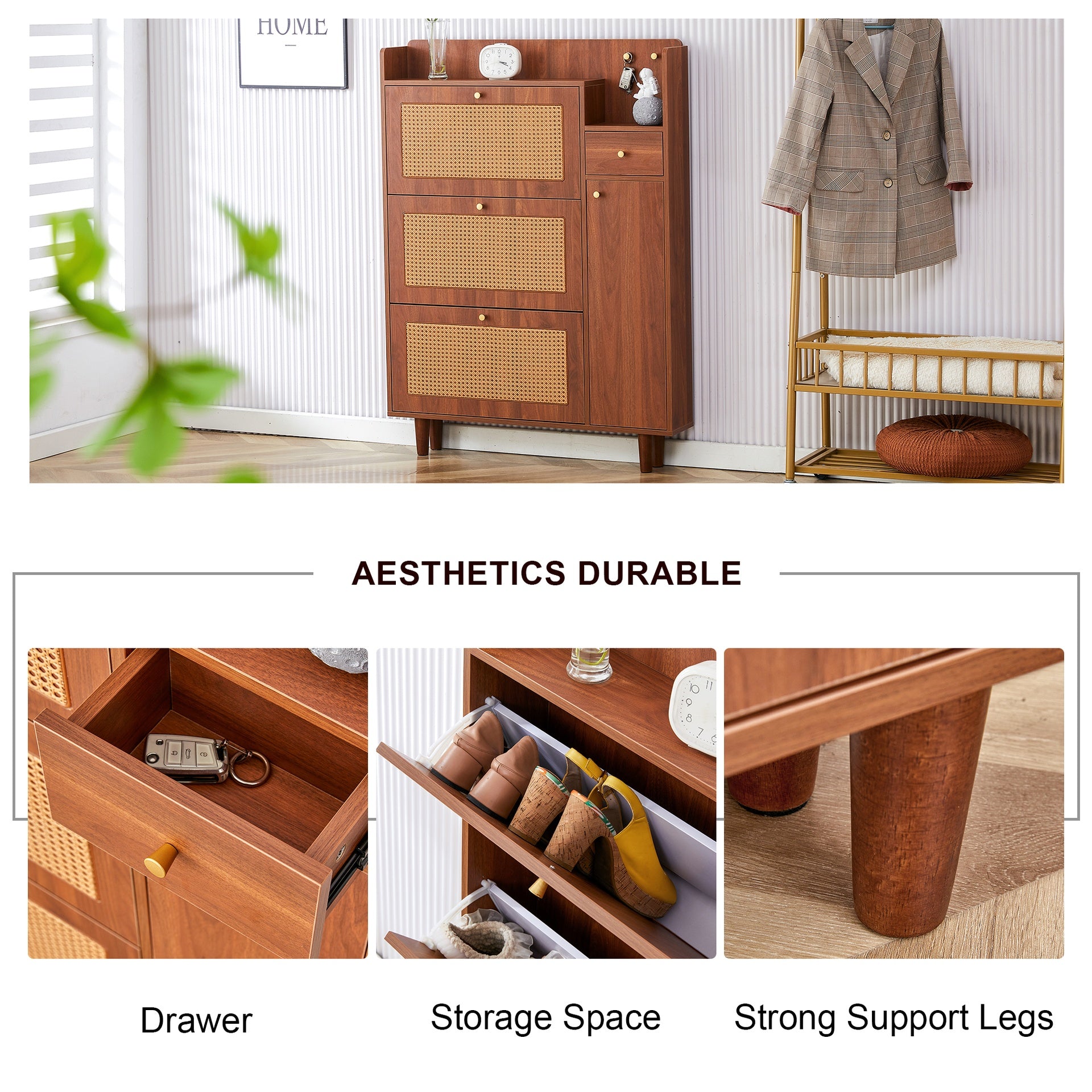 The modern minimalist MDF shoe cabinet, suitable for a variety of styles including Nordic, and industrial