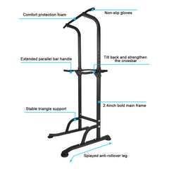 Power Tower Dip Station Adjustable Height Heavy Duty Multi-Function Fitness Training Equipment