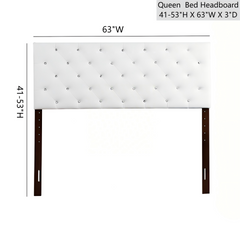 Super Nova G0133-QHB Queen  Bed Headboard, WHITE