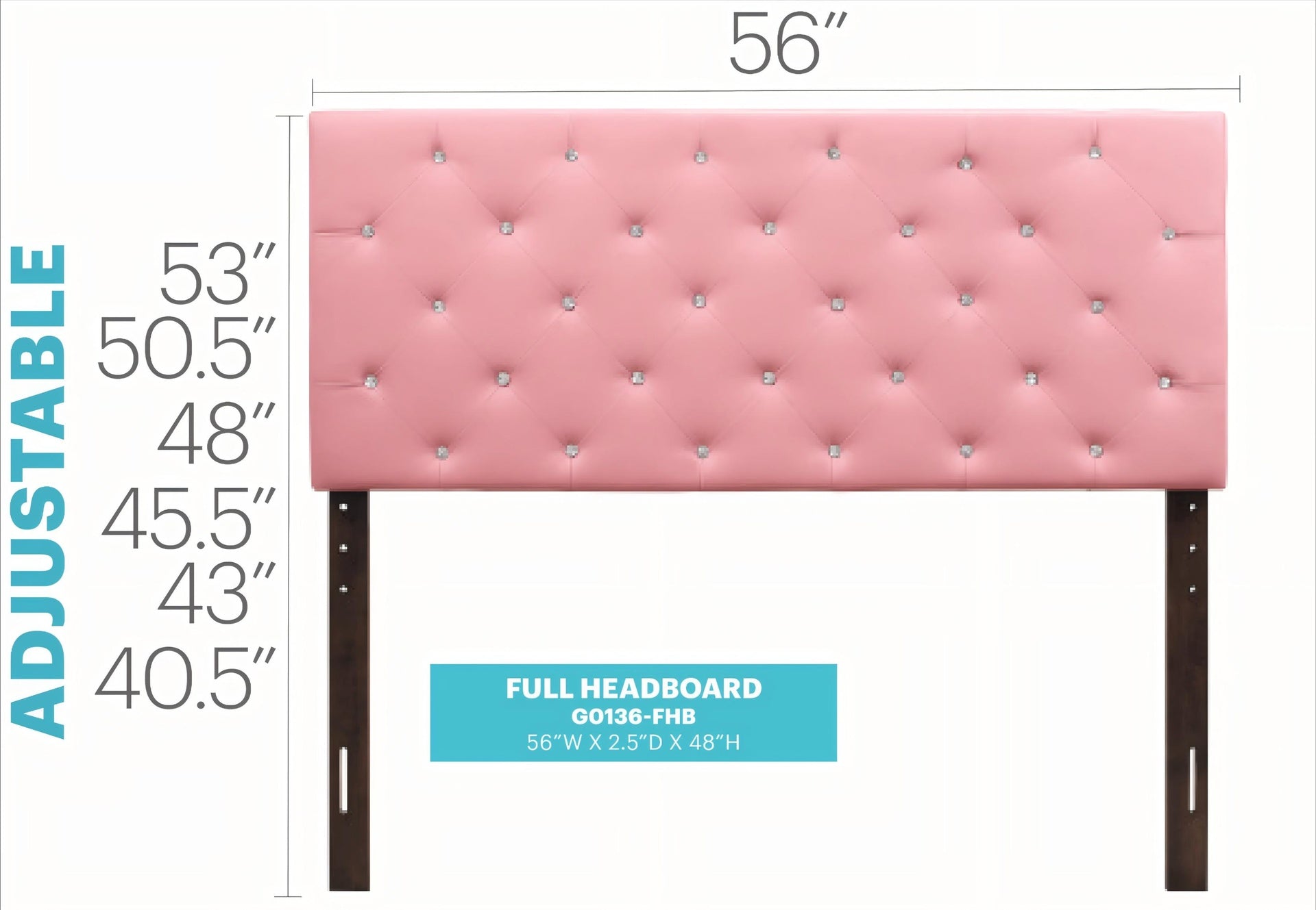 Cheerful Pink Adjustable Headboard