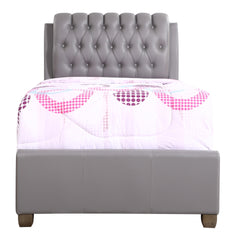 Contemporary Twin Bed In Light Grey Elegance