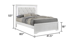 Blaze Upholstered Modern Style Twin Bed Made with LED Headboard & Wood in White (CA INVENTORY)
