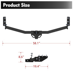 2'' Class 3 Heavy Duty Steel Tow Hitch Receiver with Hitch Lock Pin Compatible with 2003-2008 Honda Pilot All Models / 2001-2006 MDX All Models.