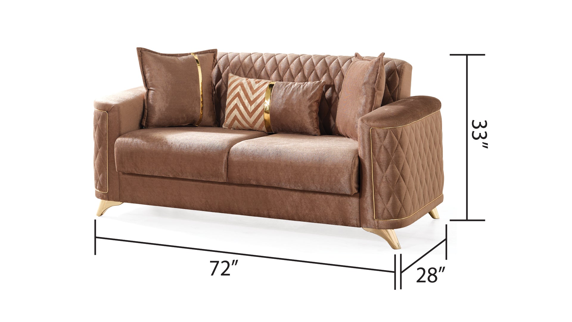 Luna Modern Style Loveseat in Copper(CA INVENTORY)