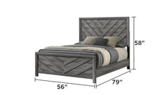 Denver Modern Style Full Bed Made with Wood in Gray(CA INVENTORY)