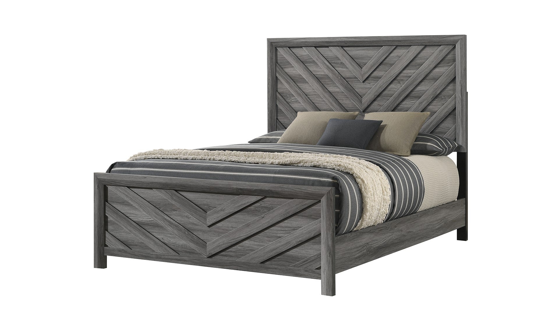 Denver Modern Style Full Bed Made with Wood in Gray(CA INVENTORY)