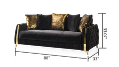 Lust Modern Style sleeper Sofa made with wood in Black(CA INVENTORY)