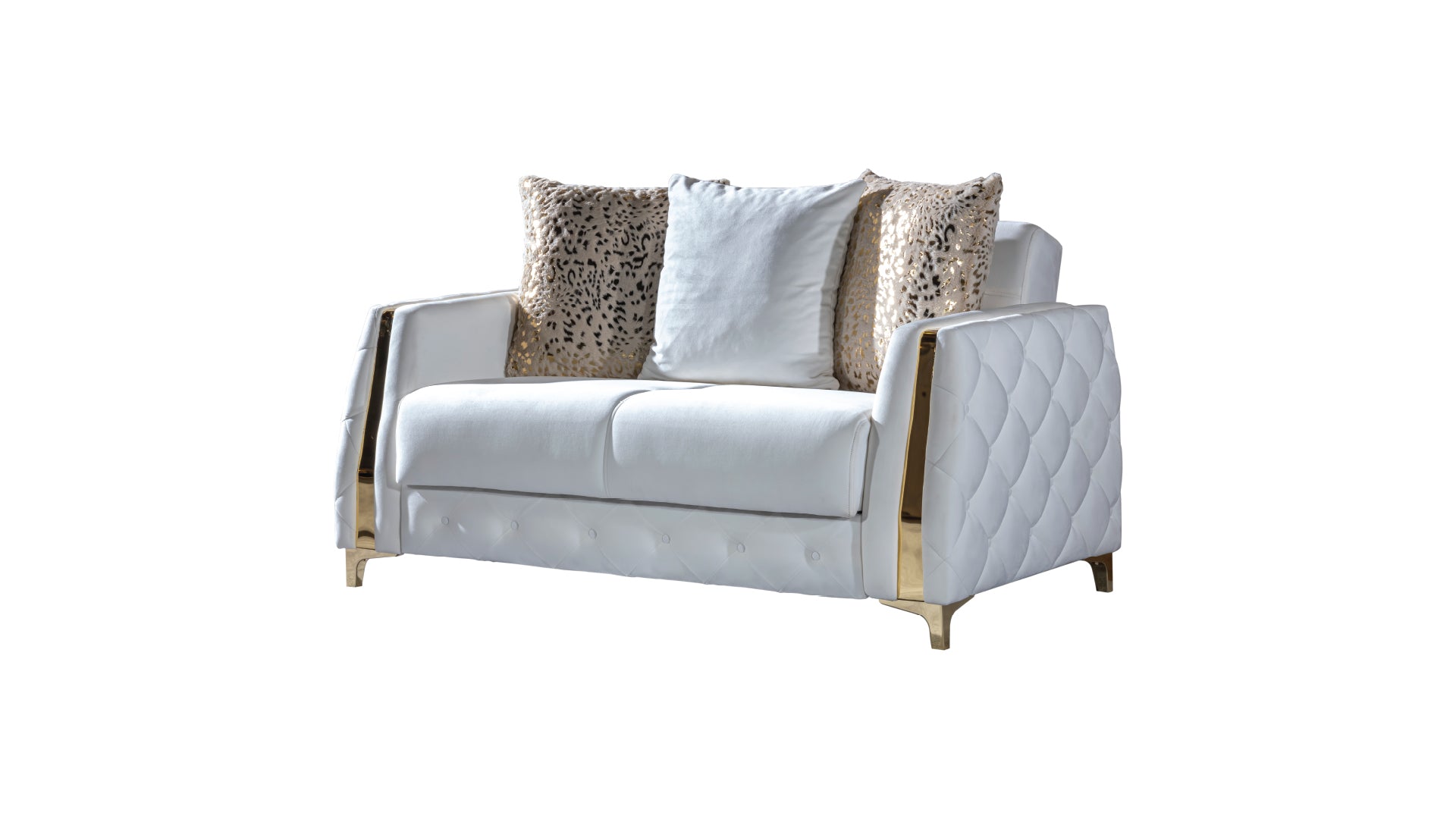 Lust Modern Style Loveseat in Off White(CA INVENTORY)