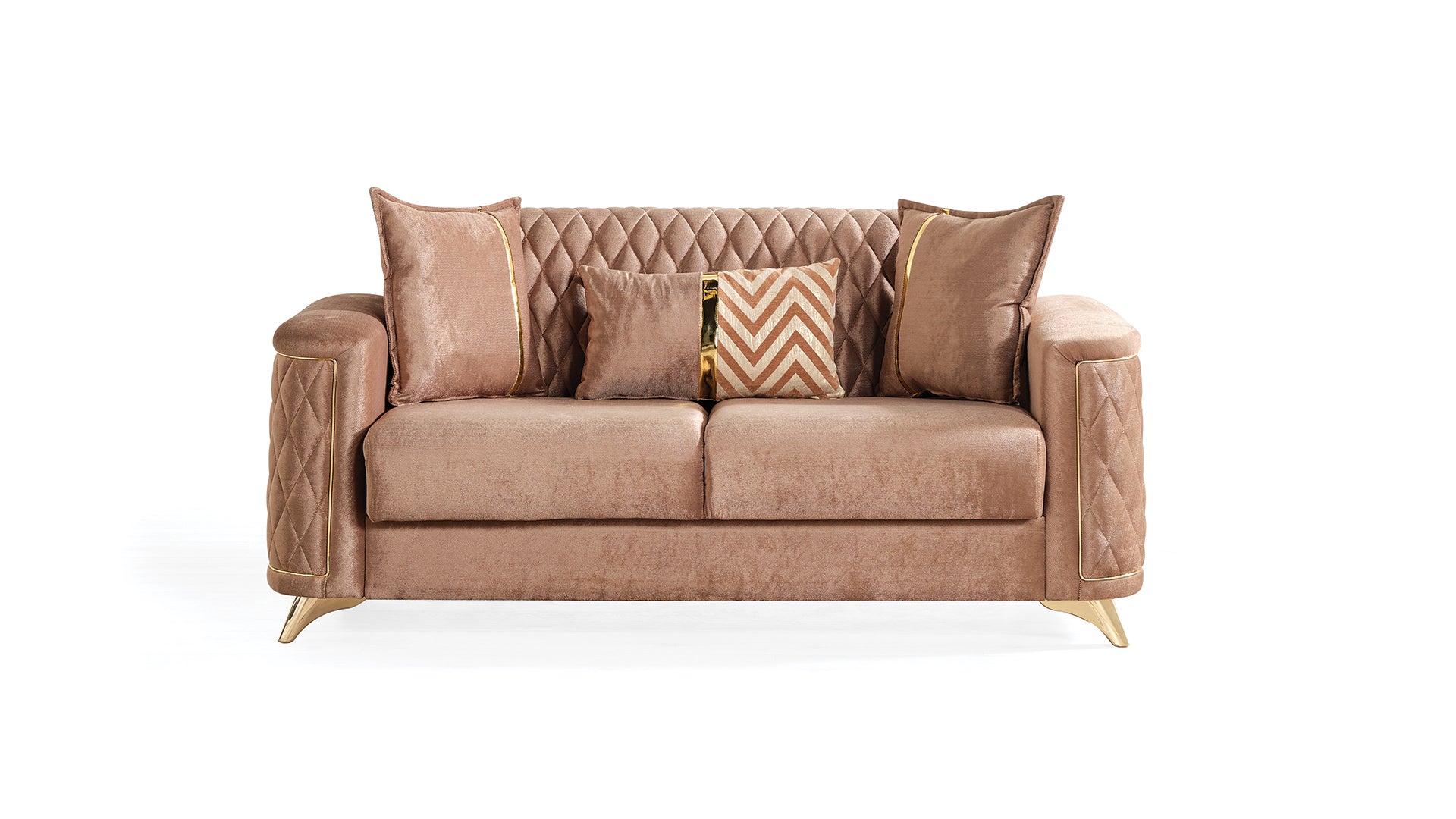 Luna Modern Style Loveseat in Copper(NJ INVENTORY)