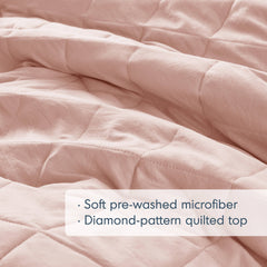 3-Piece Full/Queen Diamond Quilted Ruffle Edge Comforter Set