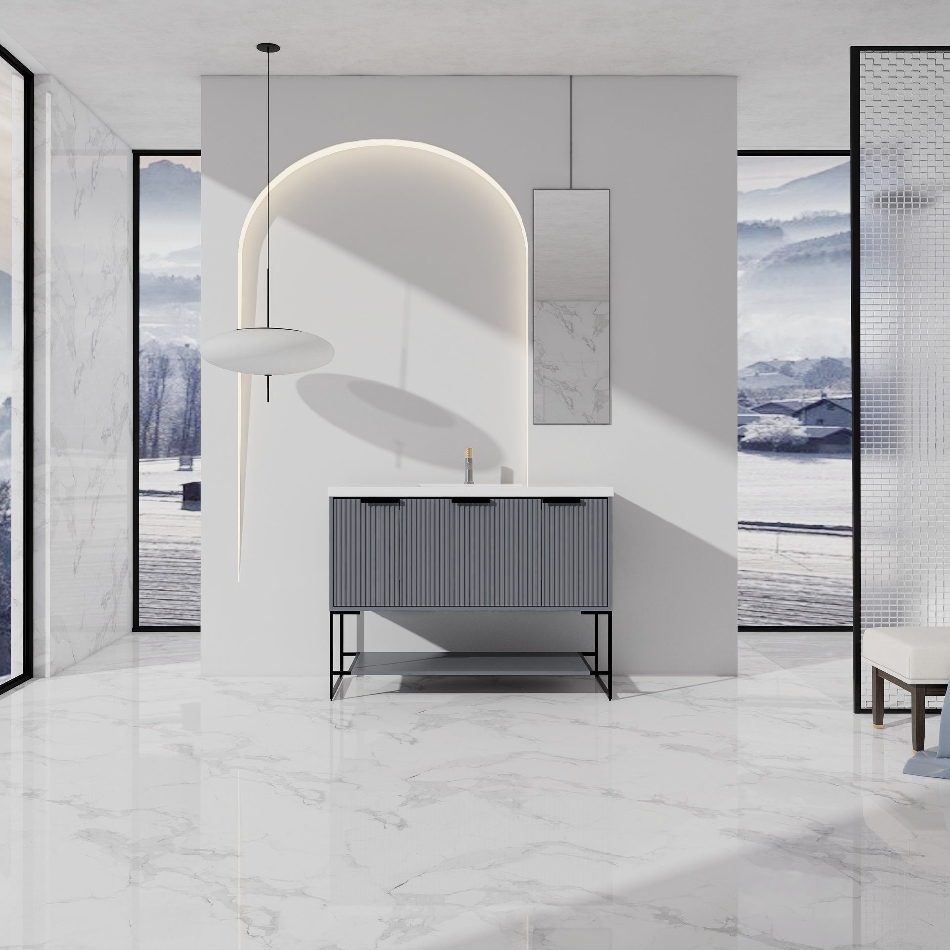 48 Inch Freestanding Bathroom Vanity With Resin Basin,48x18 (W99951397)