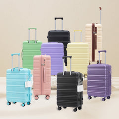 HIFINE TOURIST 20"/24"/28" 3 pcs/set in ABS Spinner Wheel Luggage, Carry on Suitcase, Matching Color, TSA Combination Lock (Green)