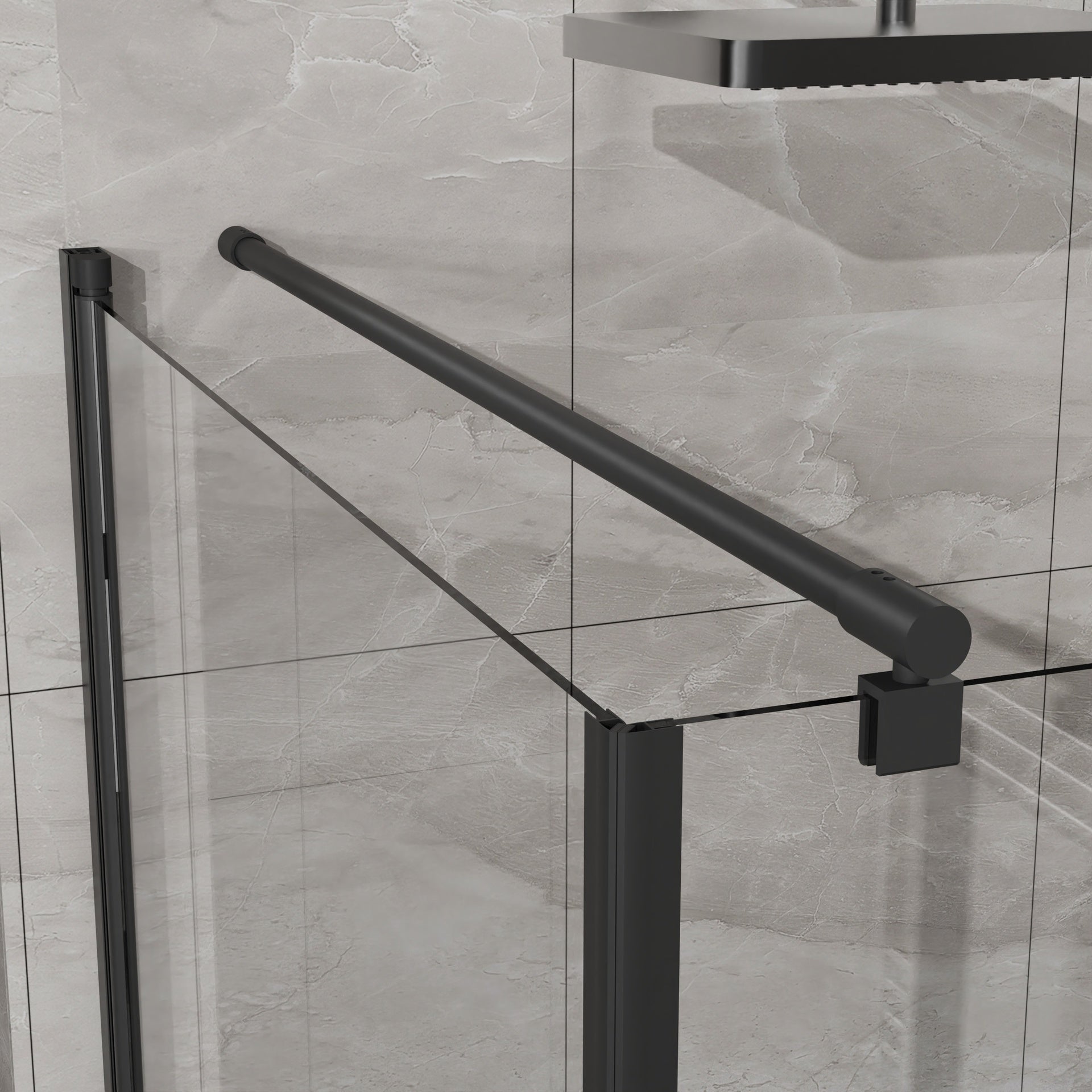 Goodyo Shower Enclosure 36 in.D x 36 in. W x 72 in. H, Corner Shower Door with Shower Base, Pivot Opening Frameless Shower Stall with 1/4 in Clear Tempered Glass, Black Set