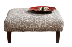 Contemporary style Square Upholstery Ottoman Triangle Pattern With High Density Foam Cushion Neutral Finish
