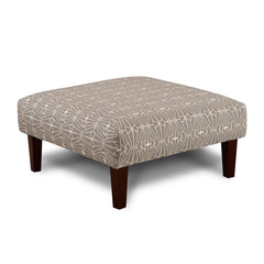 Contemporary style Square Upholstery Ottoman Triangle Pattern With High Density Foam Cushion Neutral Finish