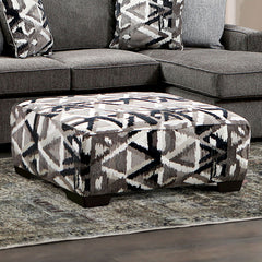 Contemporary Style Square Ottoman With Plastic Legs Dynamic Design Pocket Coil Seating Multi Finish