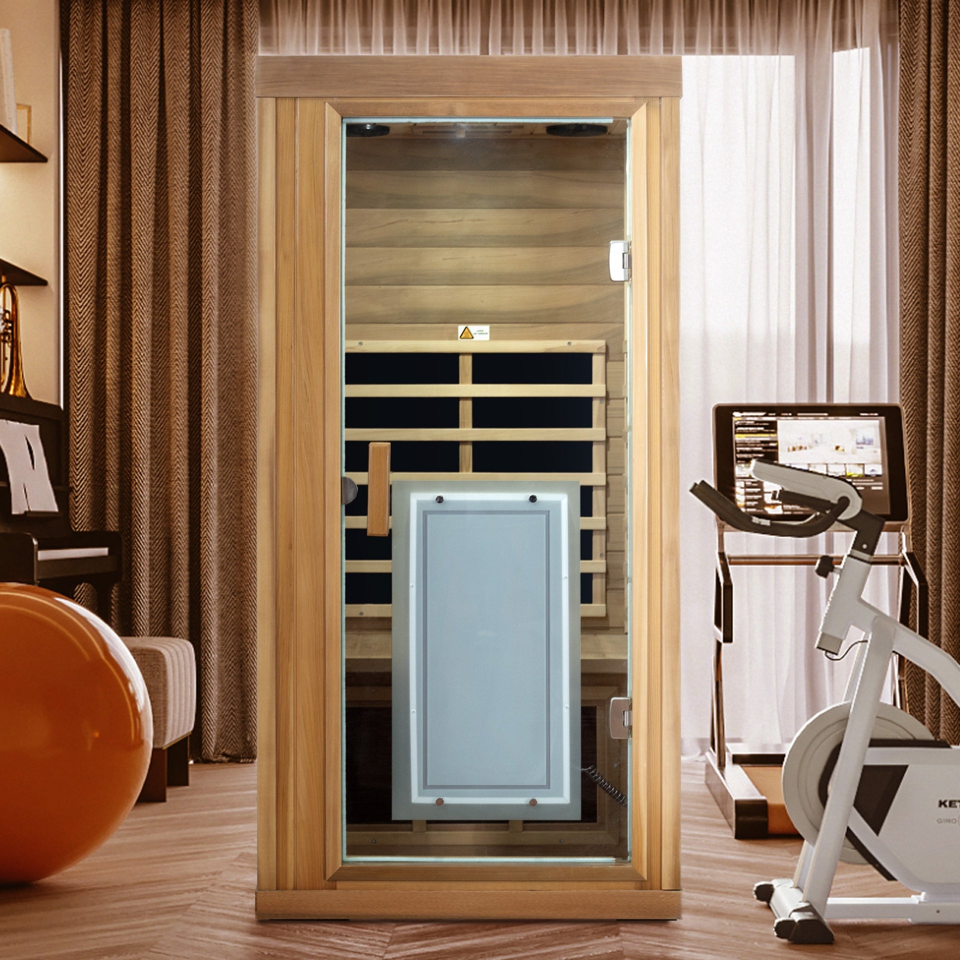 One person Far infrared red cedar standard indoor sauna room