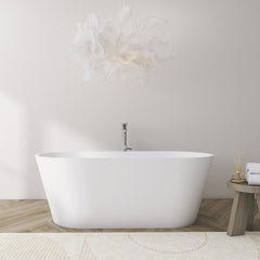 65 inch freestanding solid surface soaking bathtub for bathroom