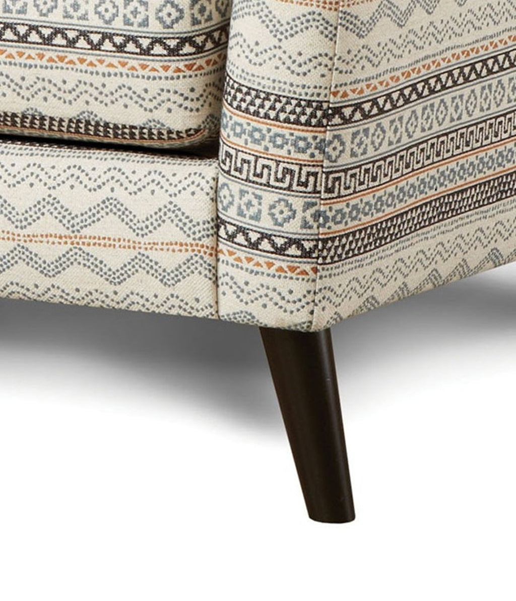 Transitional Style 1pc Chair Woven Fabric Wooden Legs Sloping Arms Gel Foam Padded Multi Finish
