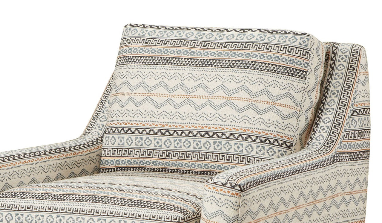 Transitional Style 1pc Chair Woven Fabric Wooden Legs Sloping Arms Gel Foam Padded Multi Finish