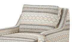 Transitional Style 1pc Chair Woven Fabric Wooden Legs Sloping Arms Gel Foam Padded Multi Finish