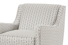 Soft Weave Fabric Upholstered Chair Round Angled Feet Sloping Track Arms Multi Finish Primary Living Space
