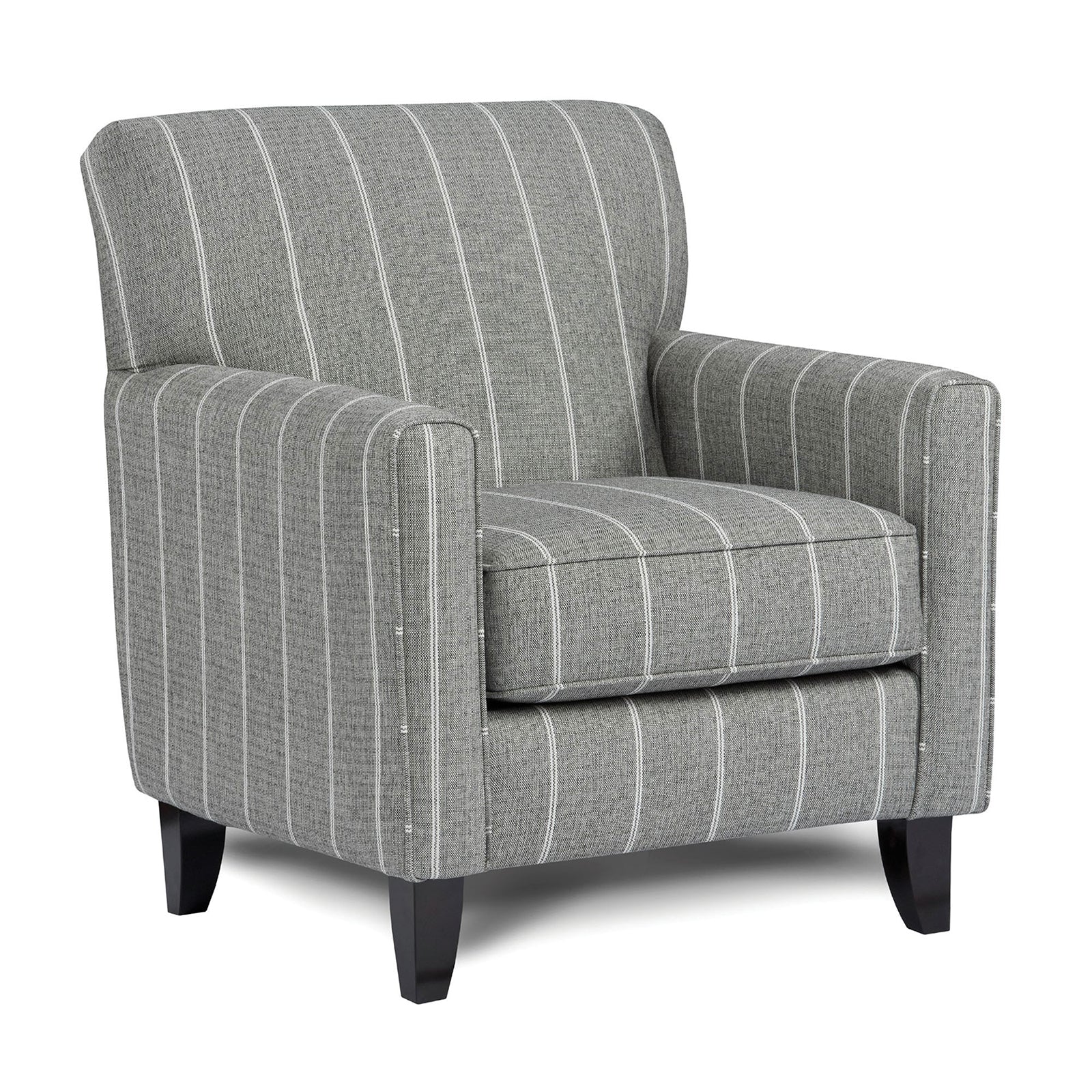Modern Squared Design Chair Large Pillow Back Welt Trim Transitional style Stripe Pattern Paisley Multi Finish
