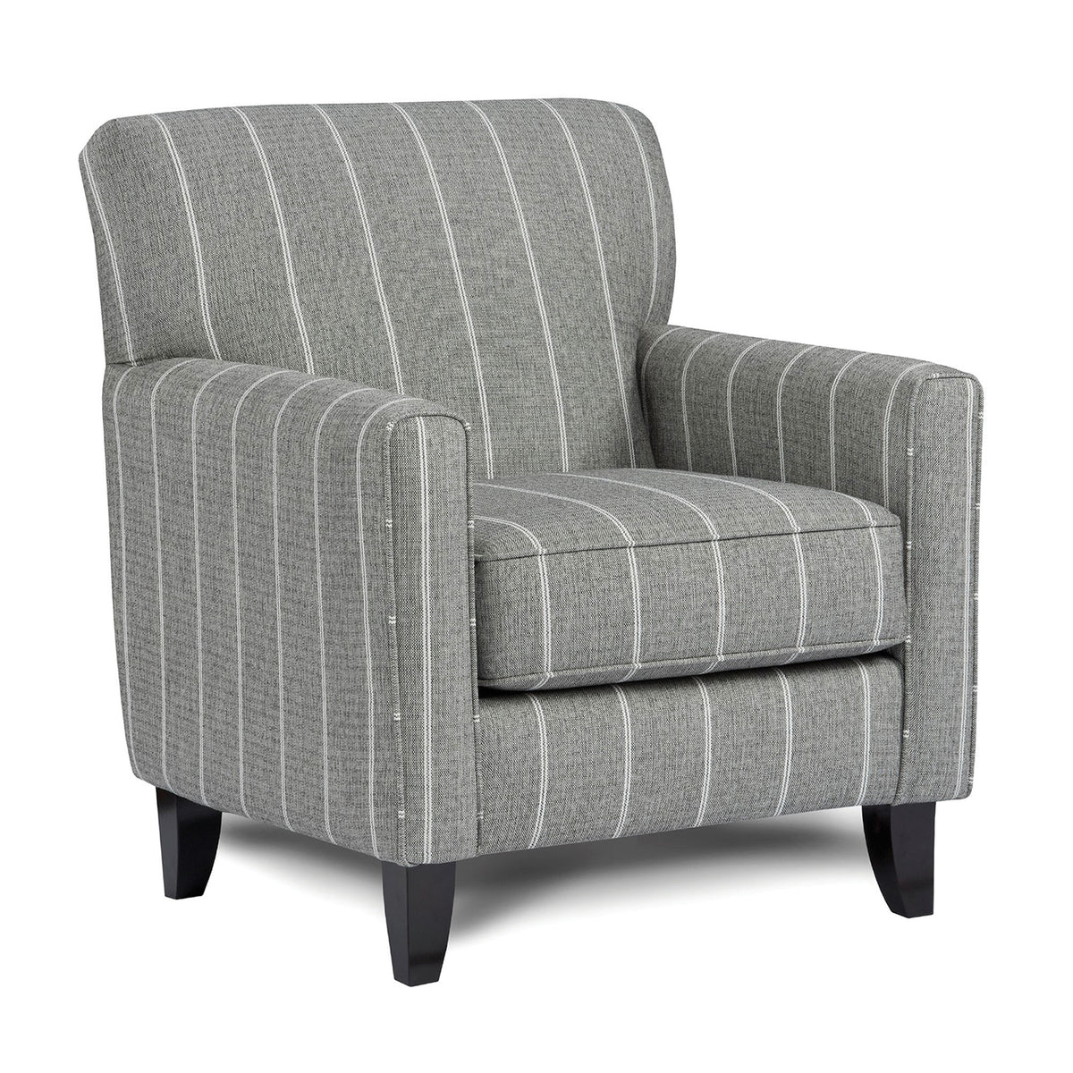 Modern Squared Design Chair Large Pillow Back Welt Trim Transitional style Stripe Pattern Paisley Multi Finish