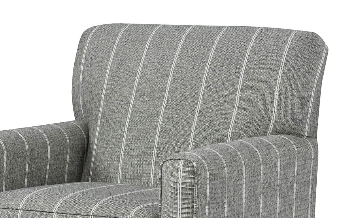 Modern Squared Design Chair Large Pillow Back Welt Trim Transitional style Stripe Pattern Paisley Multi Finish