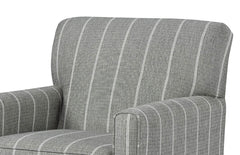 Modern Squared Design Chair Large Pillow Back Welt Trim Transitional style Stripe Pattern Paisley Multi Finish