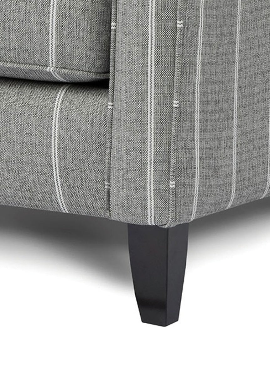 Modern Squared Design Chair Large Pillow Back Welt Trim Transitional style Stripe Pattern Paisley Multi Finish