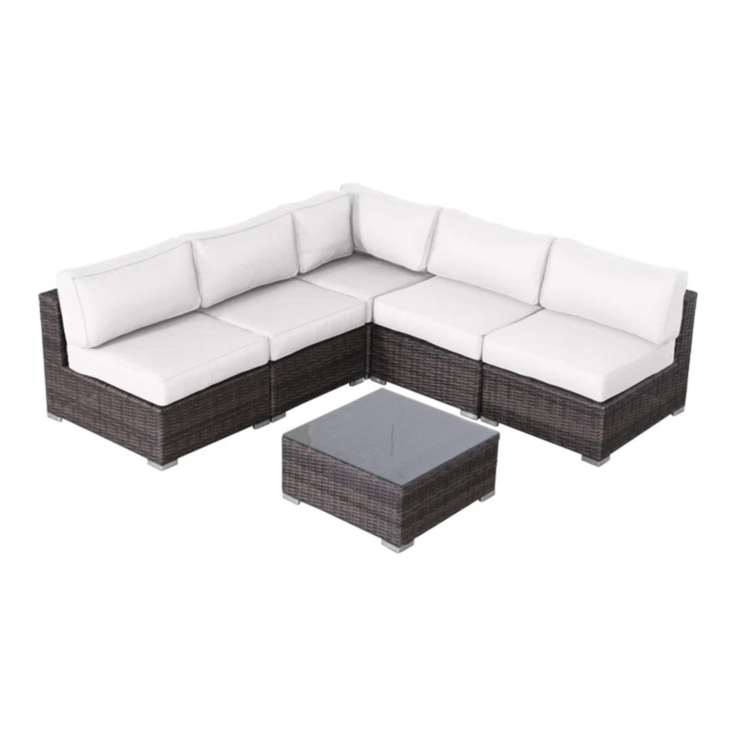 LSI 4-Person Rattan Patio Lounge Set with premium Cushions – No Assembly Required
