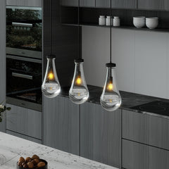 Raindrop Pendant Lights, Modern Black Pendant Lights for Kitchen Island, Dining Room Light Fixture Raindrop Chandelier, Chandelier for Living Room Hallway,Not including The Bulb