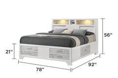 Soul Modern Style King 5PC Bedroom Set Made with wood in White (CA Inventory)