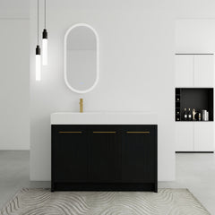 48 Inch Freestanding Bathroom Vanity with Resin Sink, With Soft Closing Door, KD-Package