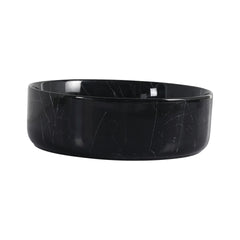 Ceramic Round Above Counter Bathroom Sink Art Basin, Black Background With White Patterns (UNOR B RR)
