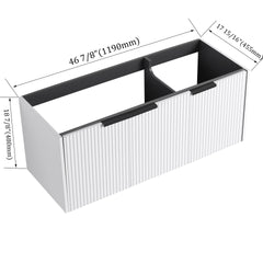 48" Wall Mounted Bathroom Vanity & 3 Soft-Close Doors, KD-Packing ( Excluding Sink )