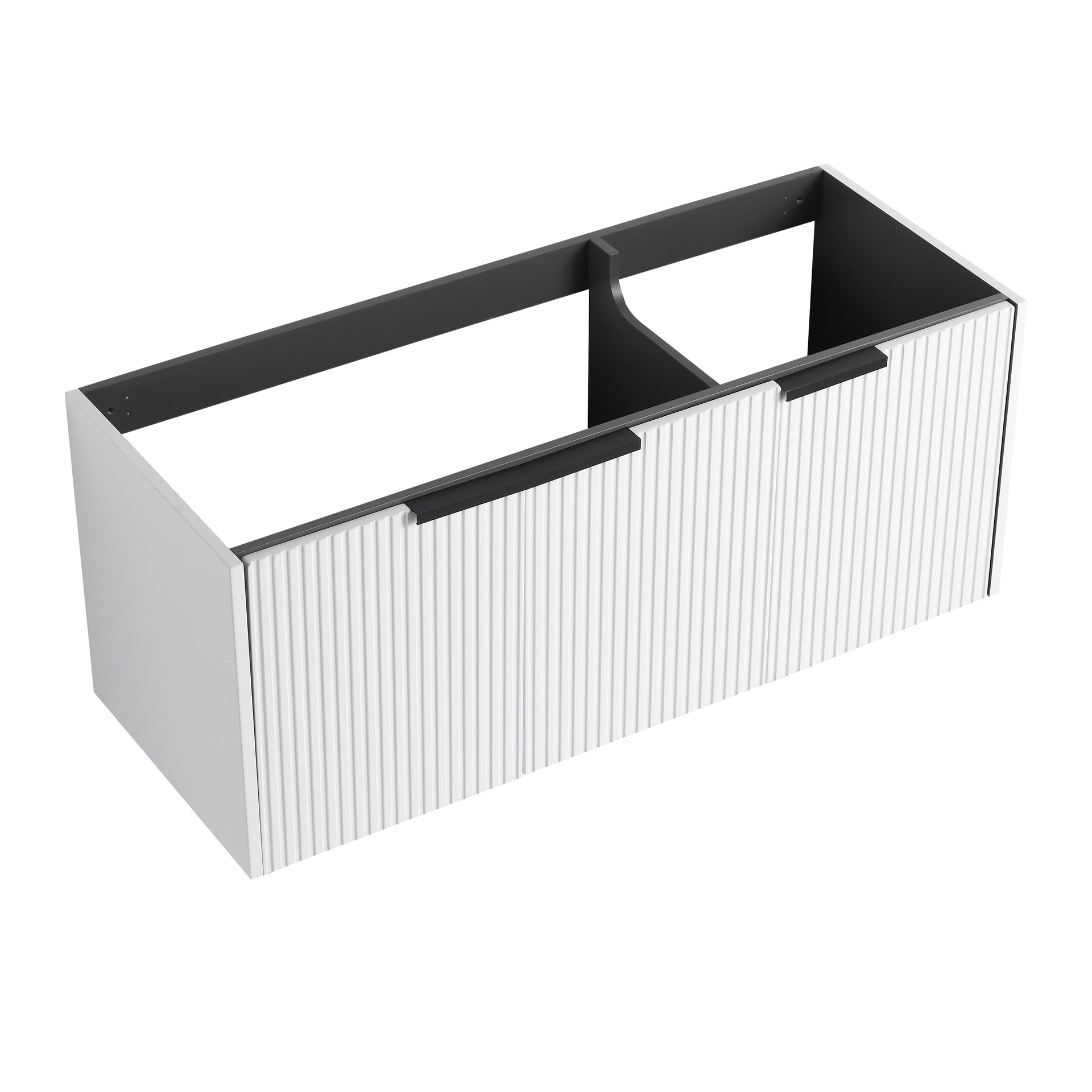 48" Wall Mounted Bathroom Vanity & 3 Soft-Close Doors, KD-Packing ( Excluding Sink )