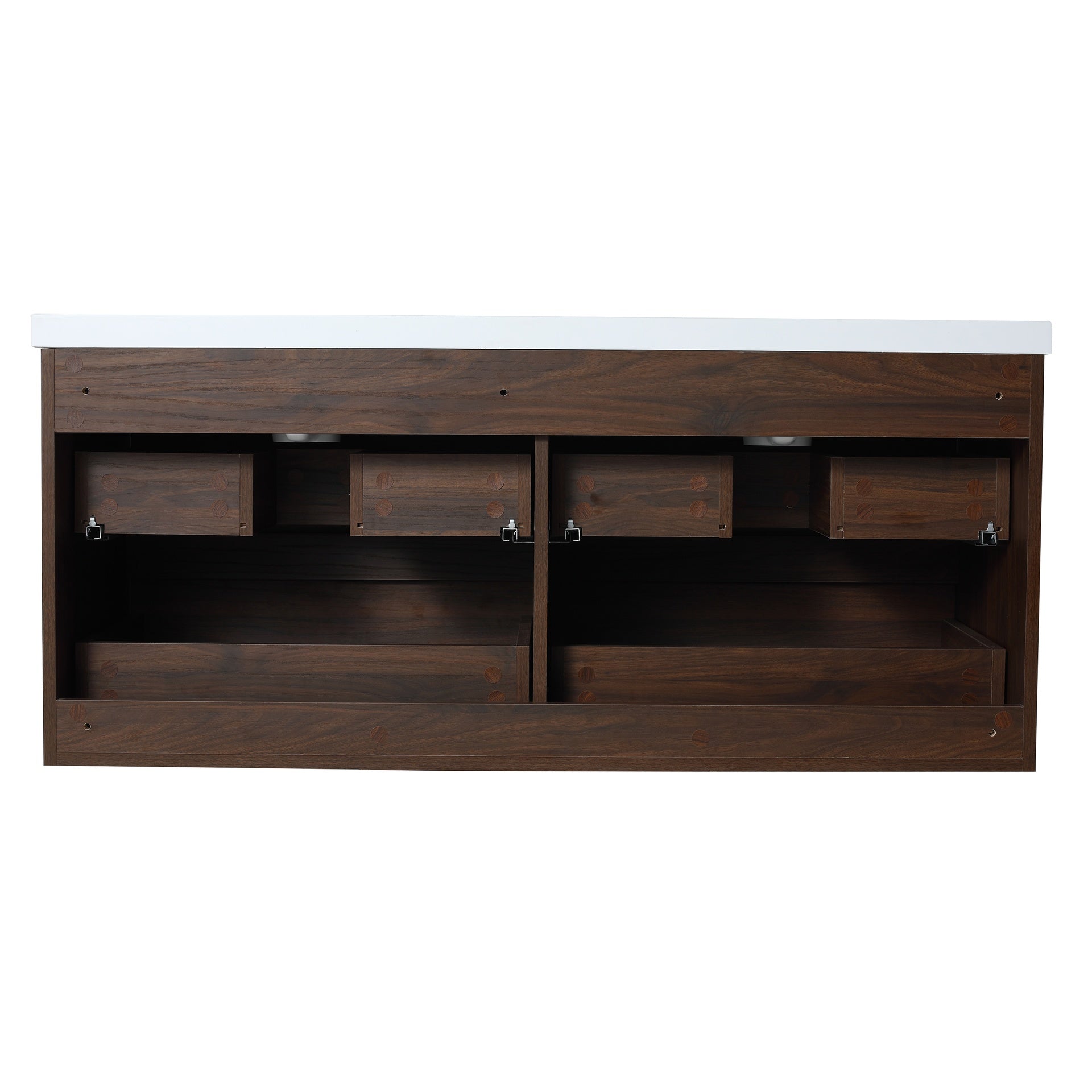 48 Inch Bathroom Vanity With Dual Sink, Resin Sink, 4 Soft Close Drawers, 48x18