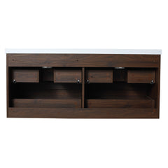 48 Inch Bathroom Vanity With Dual Sink, Resin Sink, 4 Soft Close Drawers, 48x18
