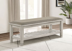 Antique White Bench